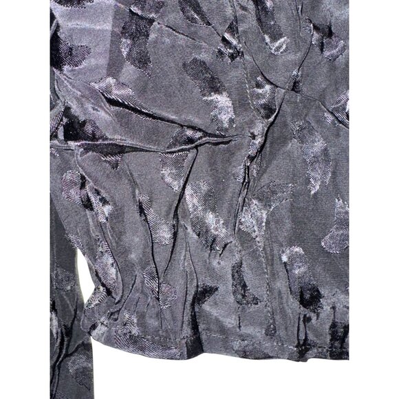 Leyden Black Textured Long Sleeve Cropped Top Medium - Picture 6 of 9